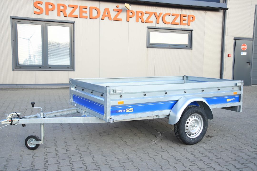 Vesta LIGHT 25 – przyczepa lekka jednoosiowa, 251x135 cm, DMC 750 kg