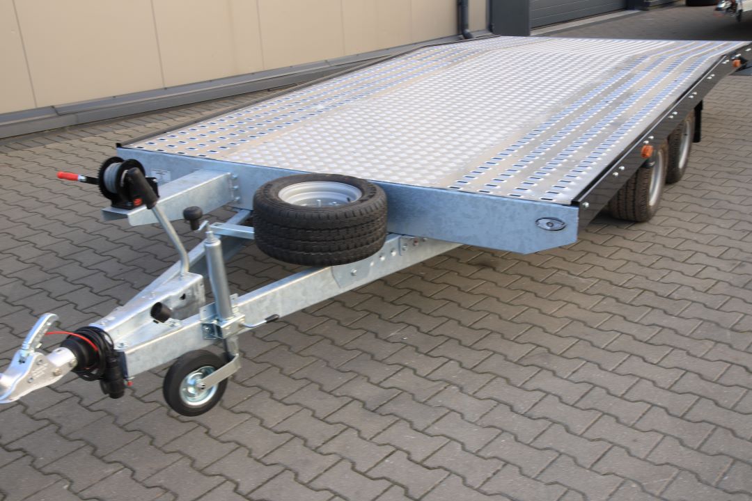 Niewiadów Jupiter NM 4.5 10C alu ryfel czarna blenda - zweiachsiger Autotransporter, 450x195 cm, zGG 2700 kg