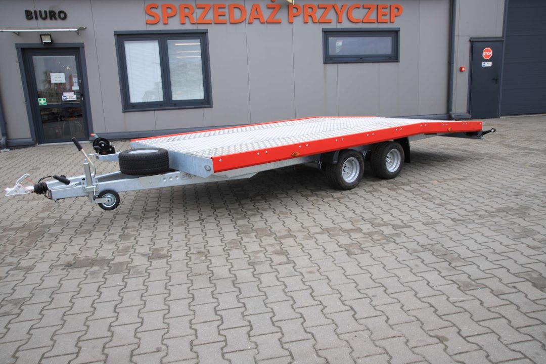 Niewiadów Jupiter NM 4.5 10C alu ryfel czerwona blenda - zweiachsiger Autotransporter, 450x195 cm, zGG 2700 kg
