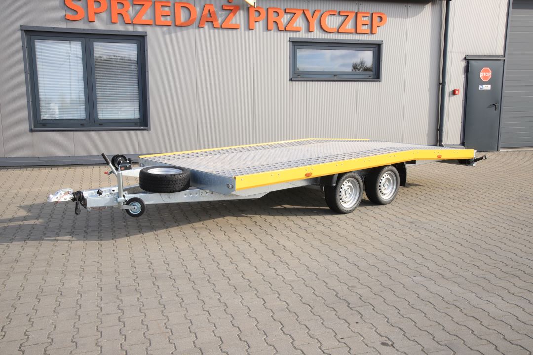Niewiadów Jupiter NM 4.5 13C alu ryfel żółta blenda - zweiachsiger Autotransporter, 450x195 cm, zGG 2700 kg