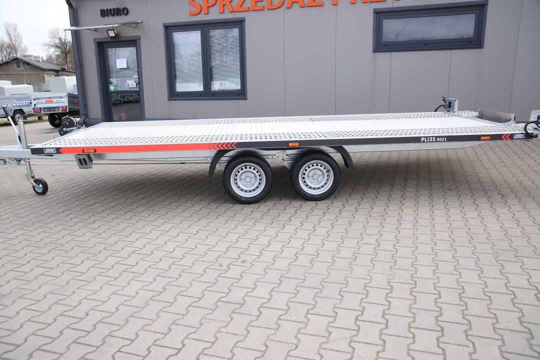 Lorries PLI35-5021 ze zintegrowanymi podjazdami uchylna alu ryfel – laweta dwuosiowa, 500x210 cm, DMC 3500 kg - zdjęcie 8