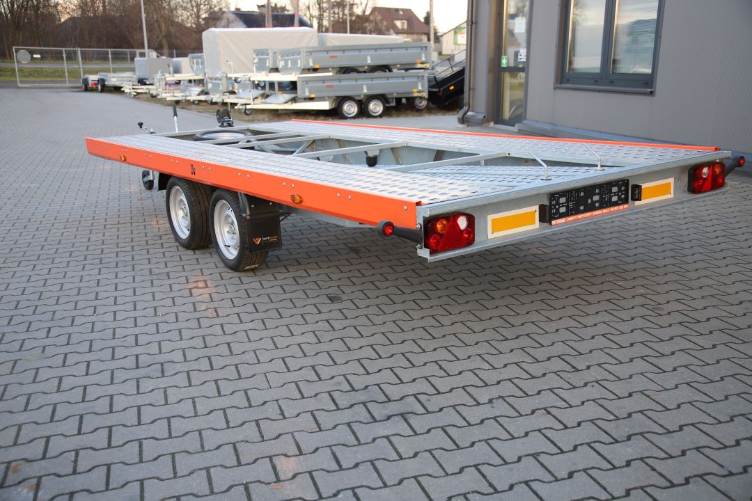 Niewiadów Mars NM 4.5 13C pomarańczowa blenda - zweiachsiger Autotransporter, 450x195 cm, zGG 2700 kg - Bild 5