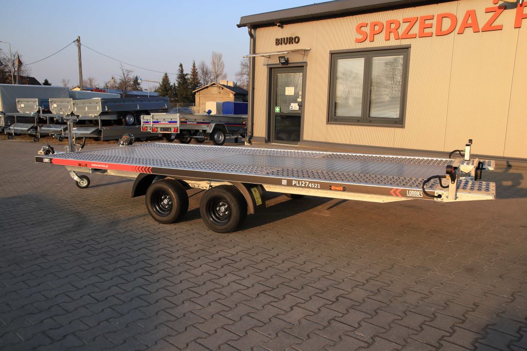 Lorries PLI27-4521 ze zintegrowanymi podjazdami uchylna alu ryfel - zweiachsiger Autotransporter, 450x210 cm, zGG 2700 kg