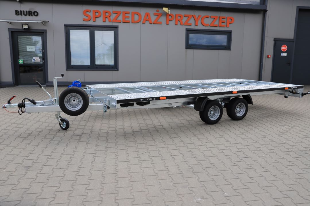 Balhanger OPTI 2745 z podjazdami uchylna full LED - zweiachsiger Autotransporter, 450x210 cm, zGG 2700 kg