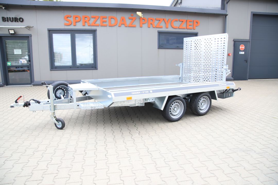 Balhanger DIGGER 2730 z trapem wjazdowym – przyczepa pod minikoparkę, 300x155 cm, DMC 2700 kg